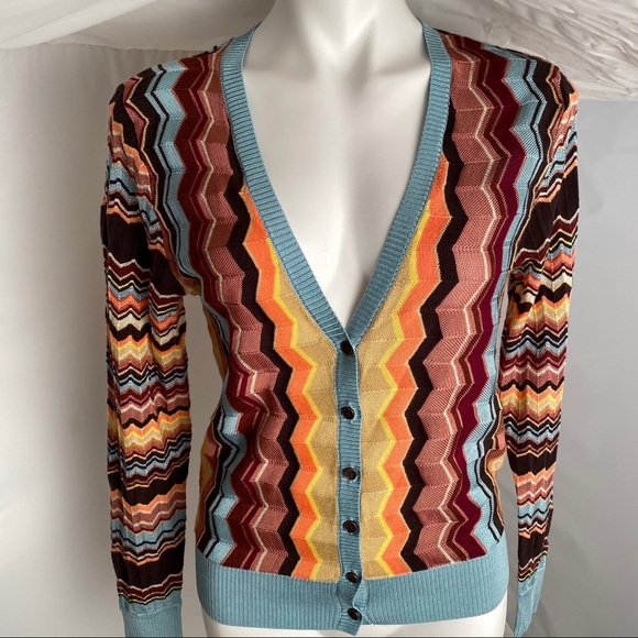 Missoni for Target collab multicolor chevron cardigan M - Picture 1 of 8